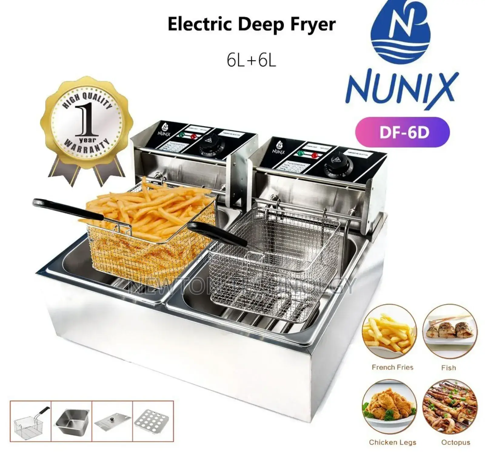 Nunix Stainless Steel Double Deep Fryer