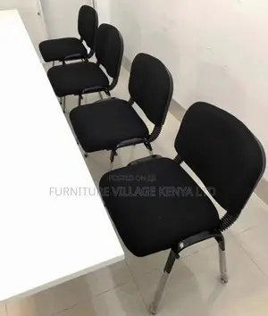 Office Chair: Cantilever Solid Fabric Armless Board Chair