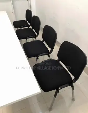 Office Chair: Cantilever Solid Fabric Armless Board Chair