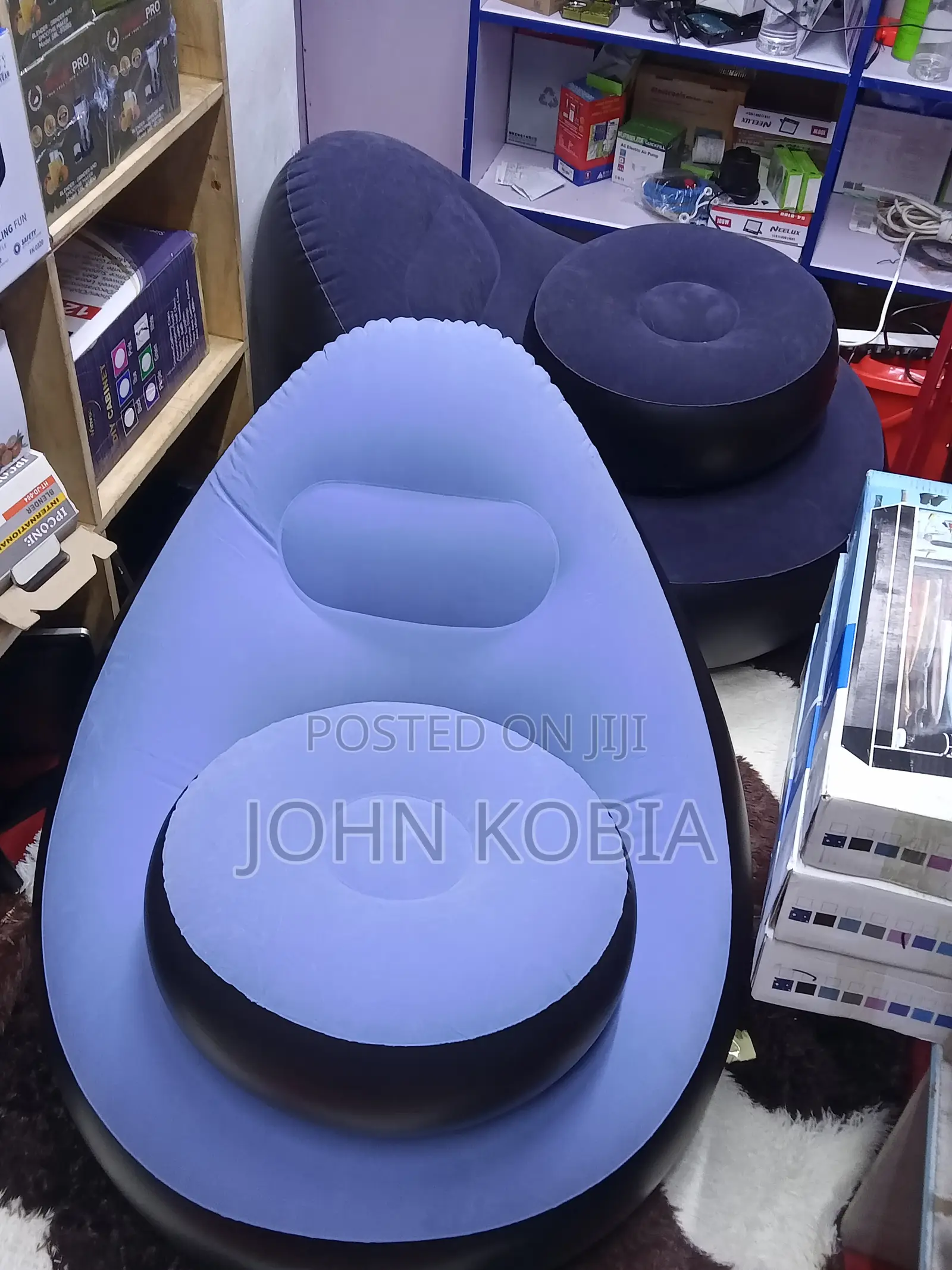 Comfortable Inflatable Sofa With Footrest + Free Manual Pump