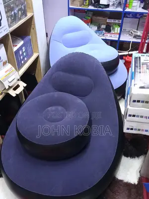 Comfortable Inflatable Sofa With Footrest + Free Manual Pump