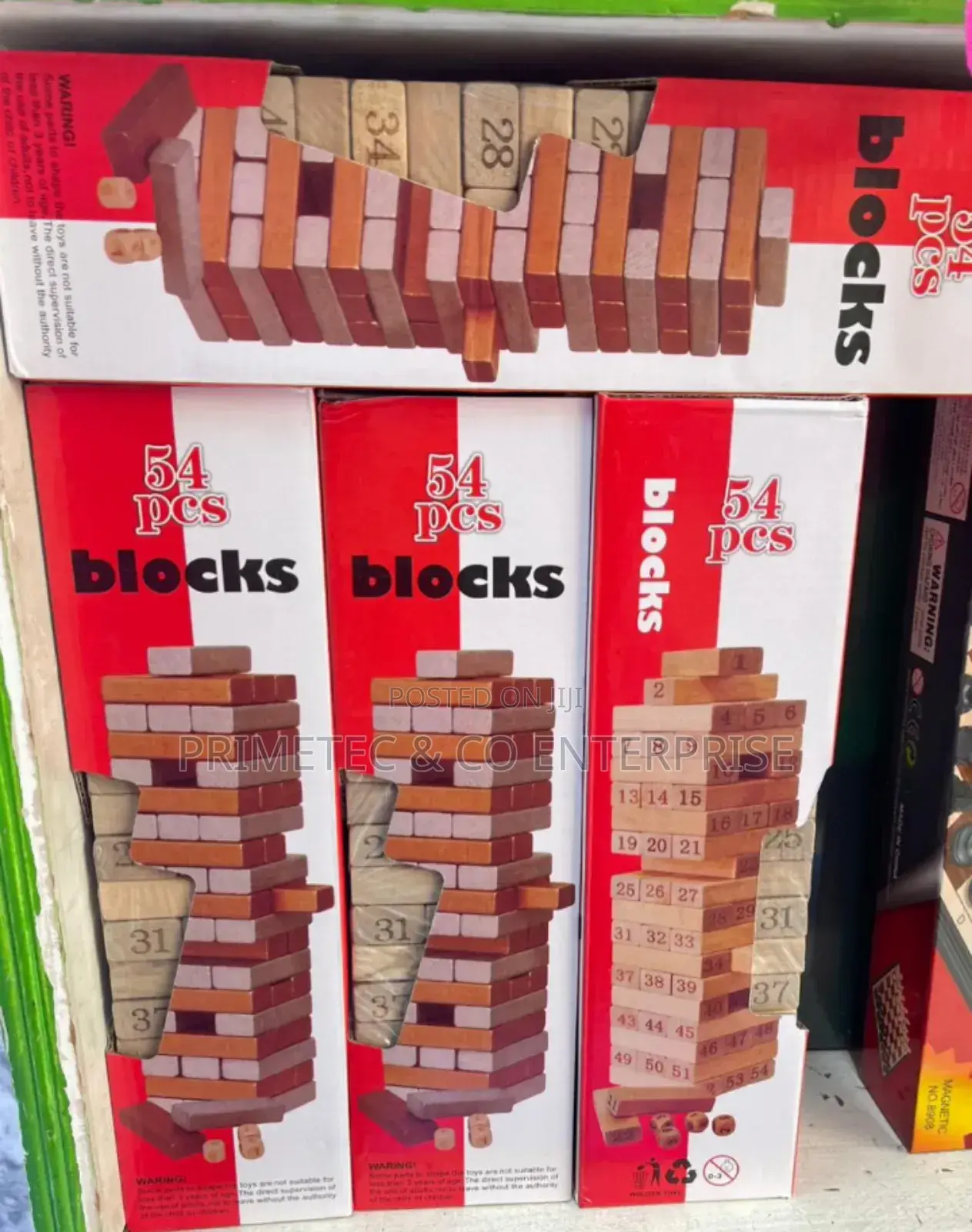54 Pieces Wooden Jenga Blocks