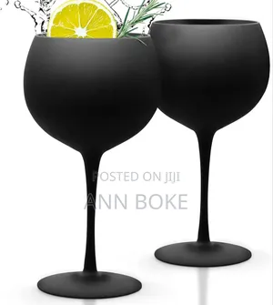*Matte Black Wine Glass Goblet