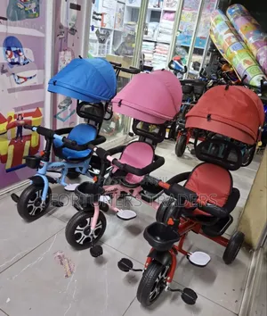Kids Tricycle With Push Handle and Canopy