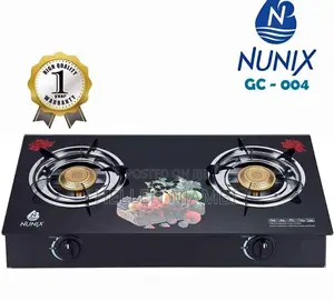 Nunix 2 Burner Glass Top Gas Stove