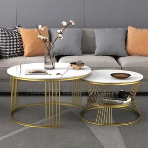 Coffee Table: Modern Classy Marble Top Coffee Table-Set