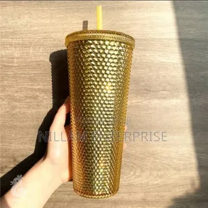 24oz (710ml) Studded Tumbler With Lid and Straw,