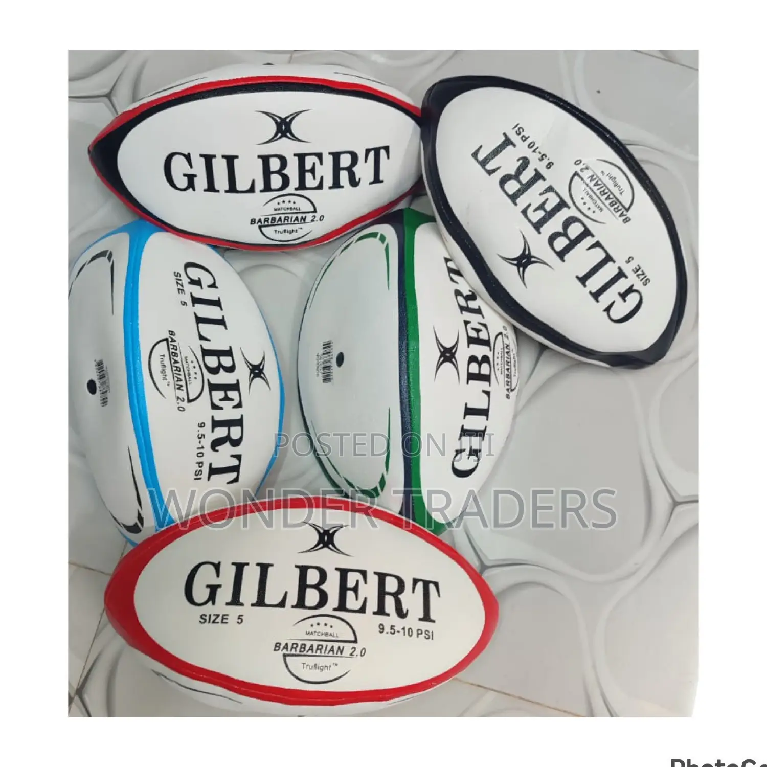 Rugby Ball Gilbert Atom Match Ball Size 5