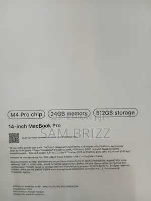 New Laptop Apple MacBook Pro 24GB Apple M4 SSD 512GB