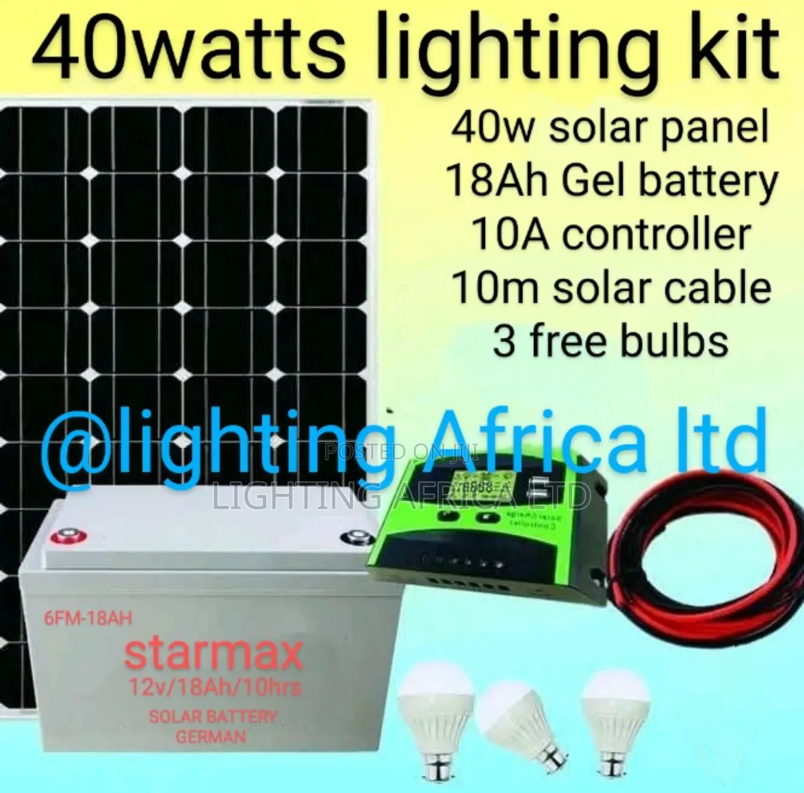 40 Watts Home Lighting Solar Full Kit
