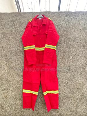 Red Reflective Overalls With Multi- Pocket Design - thumbnail 2