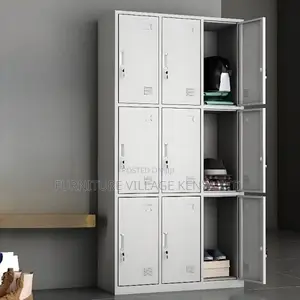 Cabinets: Nine-Door Locker Durable Iron Filling Cabinet