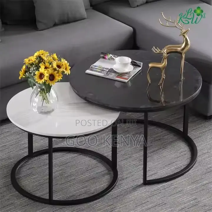 Coffee Table ; Marble Block Coffee Table With Black Veins