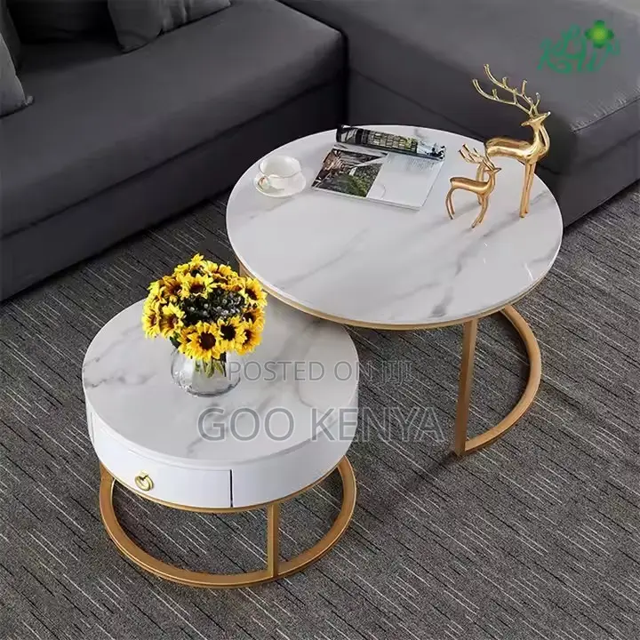 Coffee Table ; Marble Block Coffee Table With Black Veins