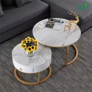 Coffee Table ; Marble Block Coffee Table With Black Veins