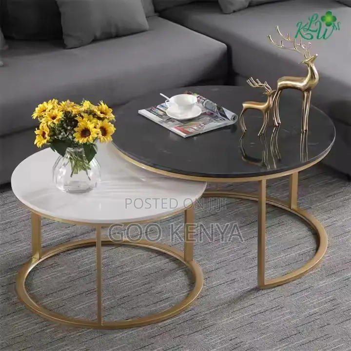 Coffee Table ; Marble Block Coffee Table With Black Veins