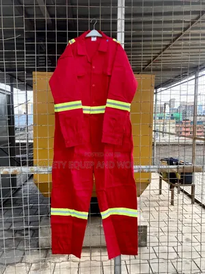 Red Reflective Overalls For General Site Use