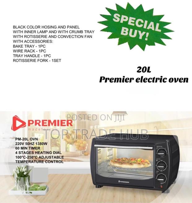 Premier 20l Rotisserie Electric Oven With Accessories