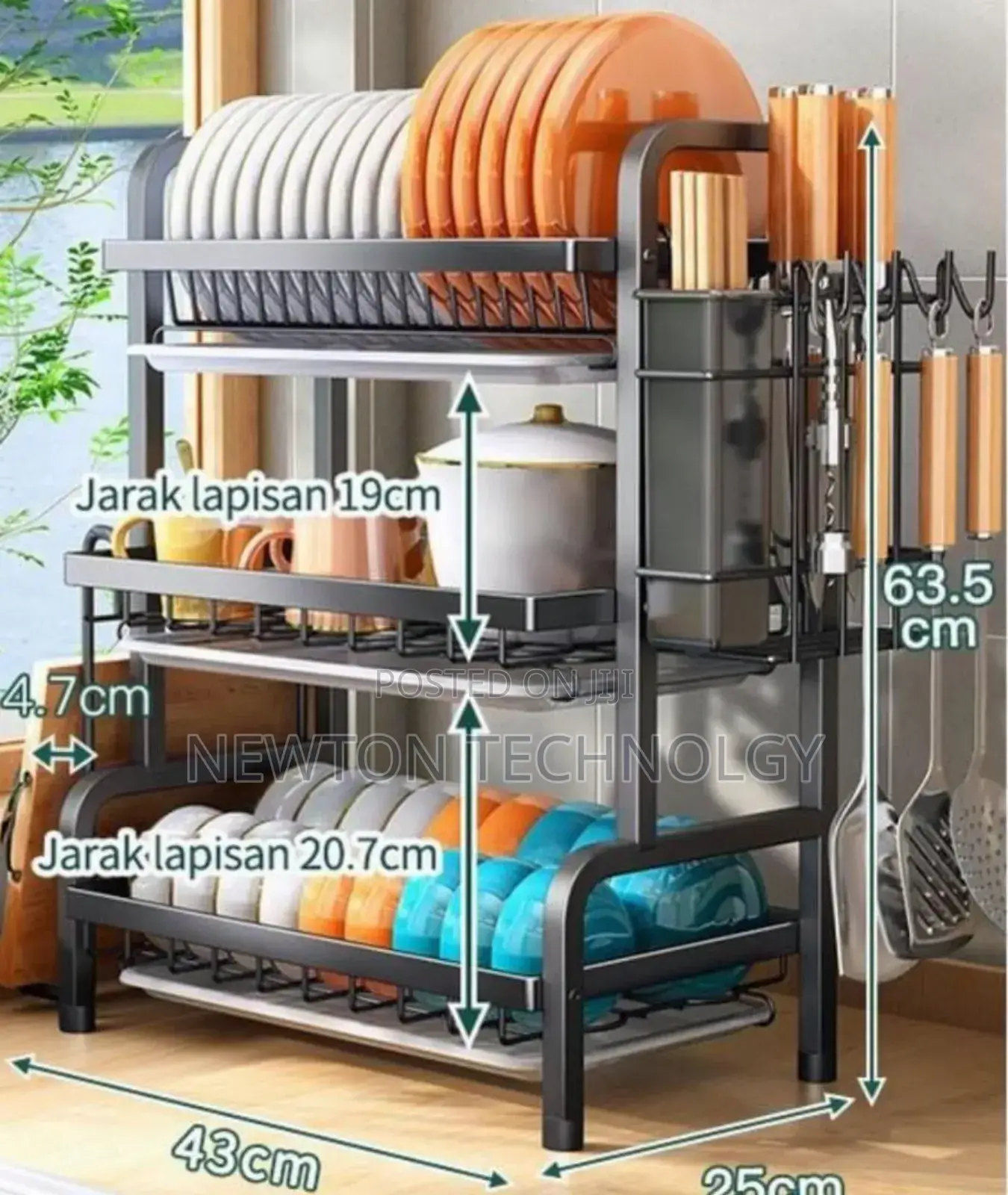 3 Tires Dishrack Advanced Black
