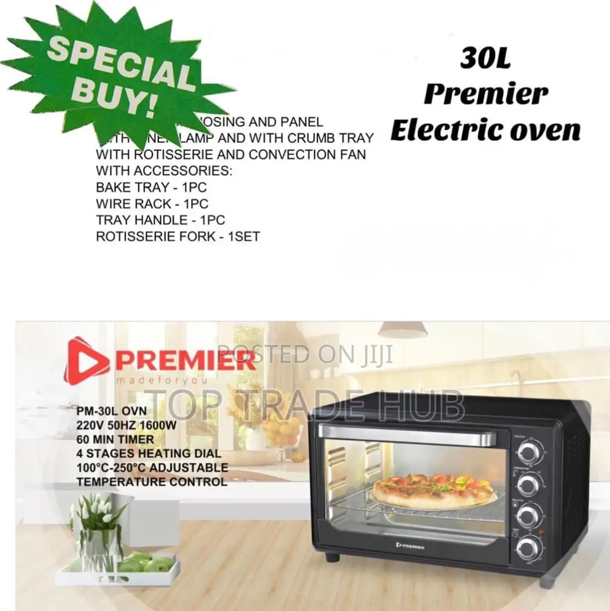 Special Buy! Premier Electric Oven 30l With Accessories