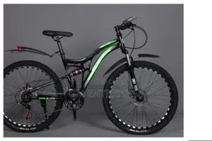 A Black and Blue Adult Mountain Bike With 27-Inch Wheels
