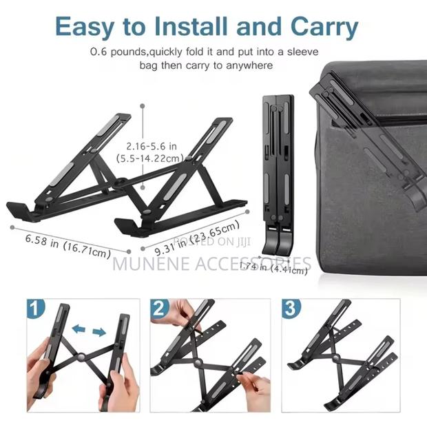 Aluminium Laptop Notebook Holder Stand, 7 Level, Very Light - thumbnail 2
