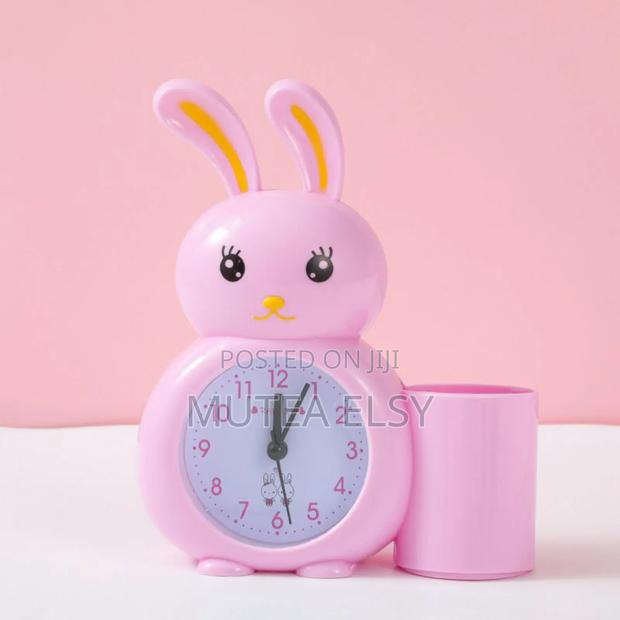 White,Pink Blue Cute Rabbit Alarm Clock - thumbnail 2