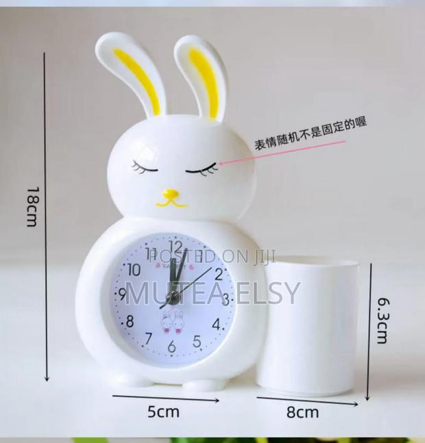 White,Pink Blue Cute Rabbit Alarm Clock - thumbnail 3