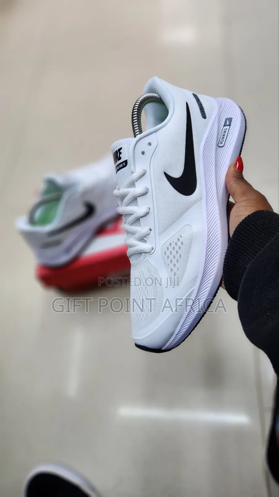 All White Nike Running Zoom Sport Shoes