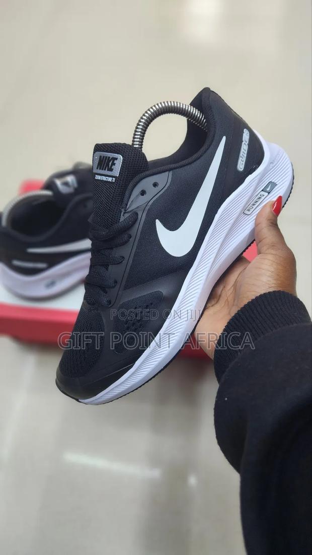 Black White Sole Nike Running Zoom Sneakers - main view