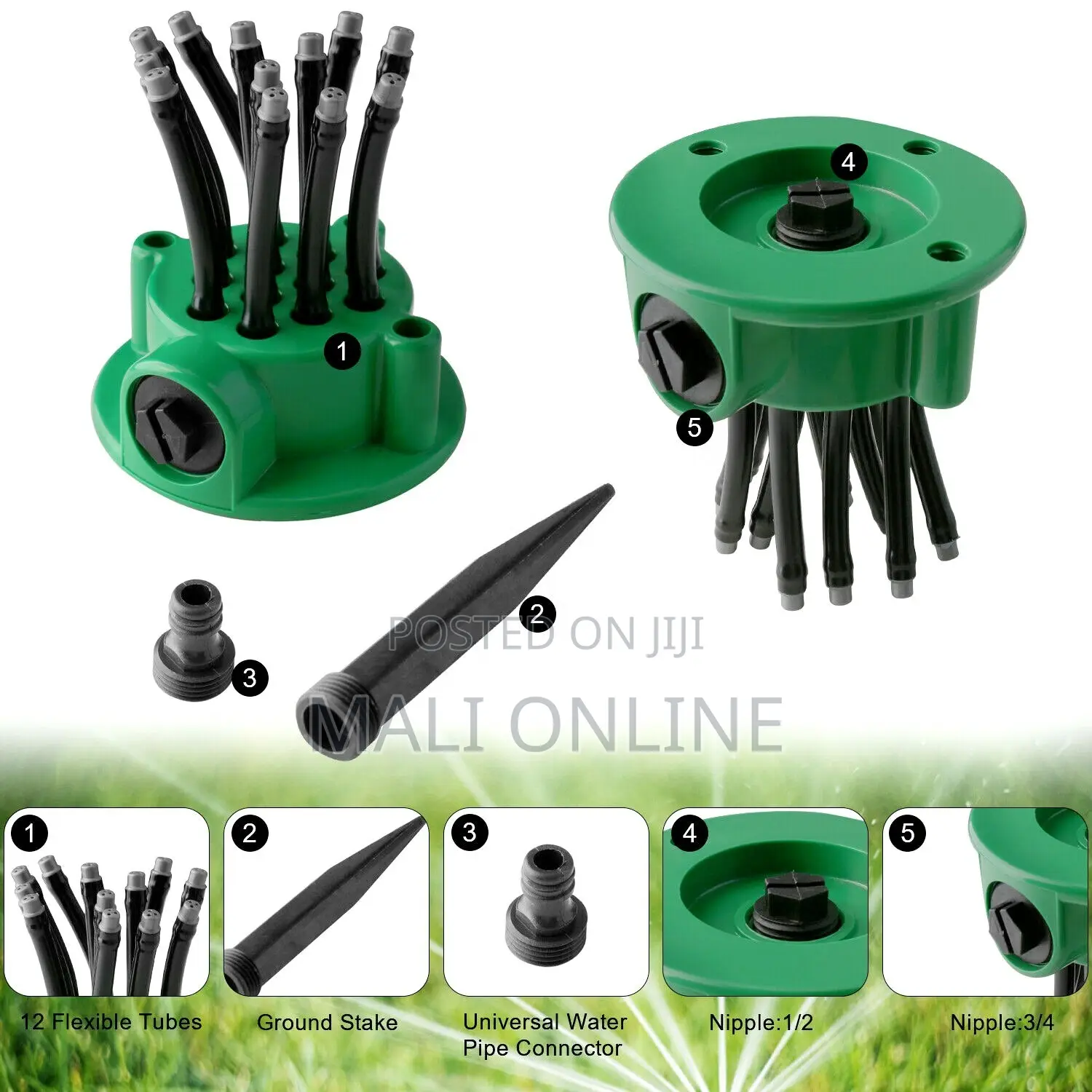360°Automatic Gardensprinkler With Adjustable Noodle Nozzles
