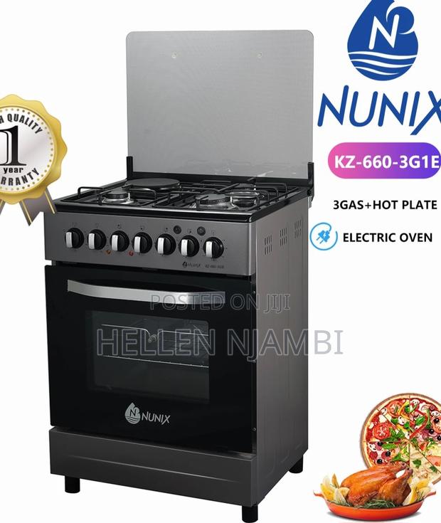 60×60 Nunix 3g+1e Standing Cooker With Electric Oven - main view