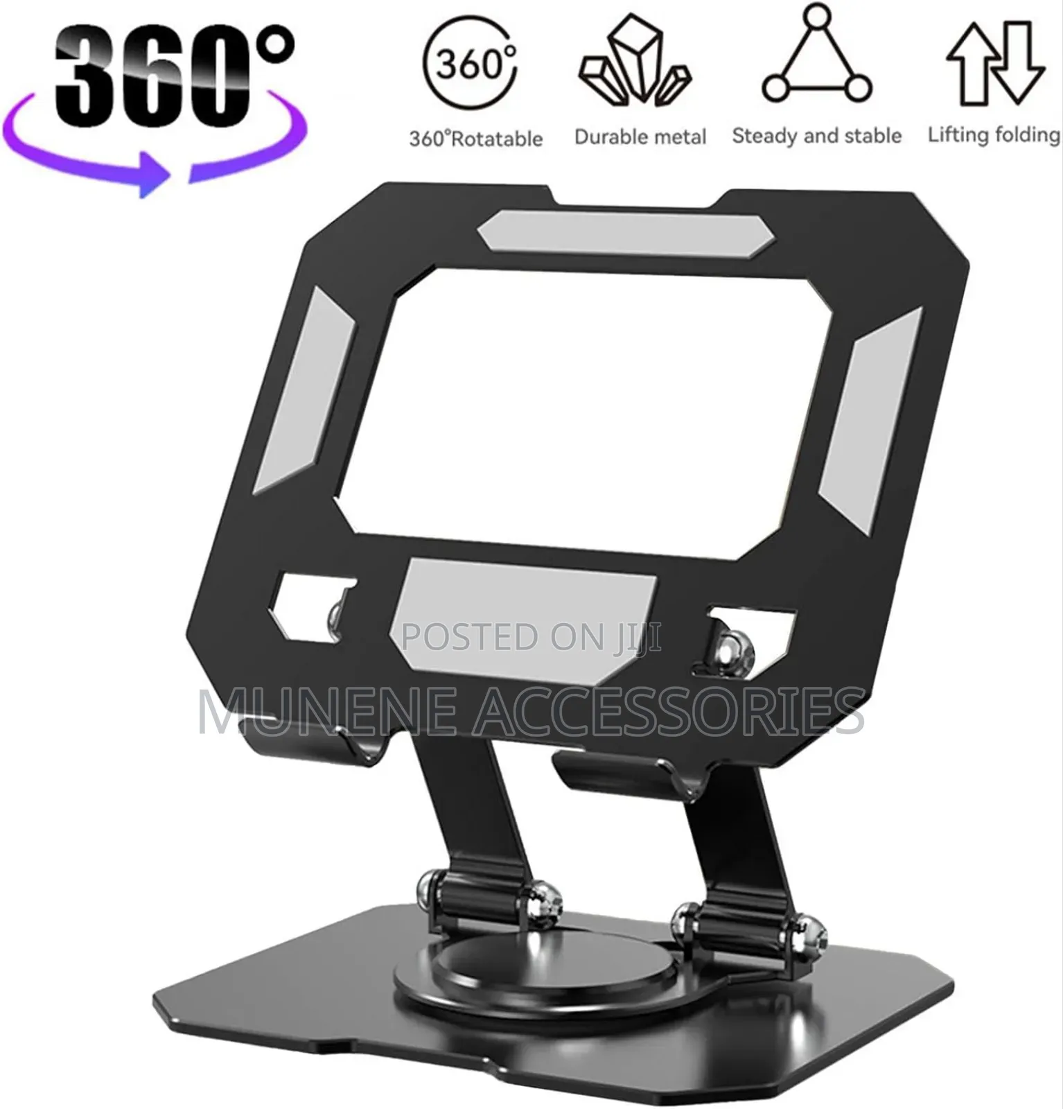 Metallic Height Adjustable Laptop Tablet Rotatable Stand