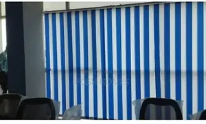 Blue White Vertical Window Blinds