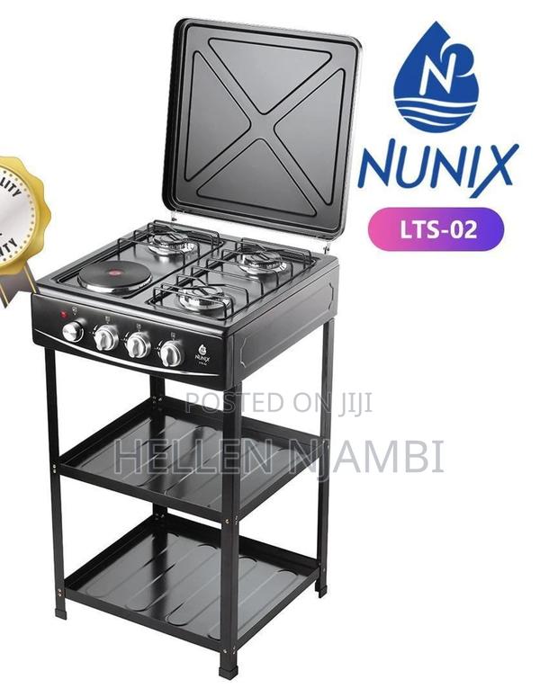 Nunix 3gas+1electric Standing Cooker With Shelves