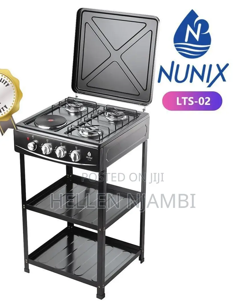 Nunix 3gas+1electric Standing Cooker With Shelves