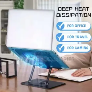 Aluminum Laptop Stand 360° Rotating Base Dual Cooling Fans