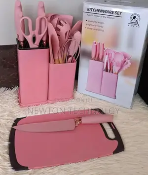 Pink 19pcs Silicon Spoons