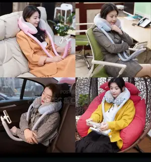 U-Shaped Neck Pillow With Tablet Phone Holder
