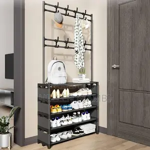 5tier Shoe Rack With Hat Coat Rack
