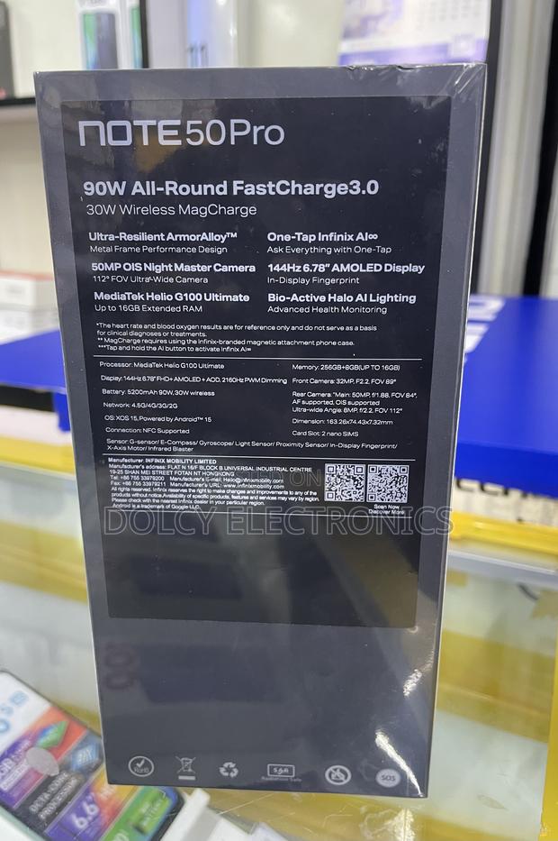 New Infinix Note 50 Pro 256 GB Black - thumbnail 3