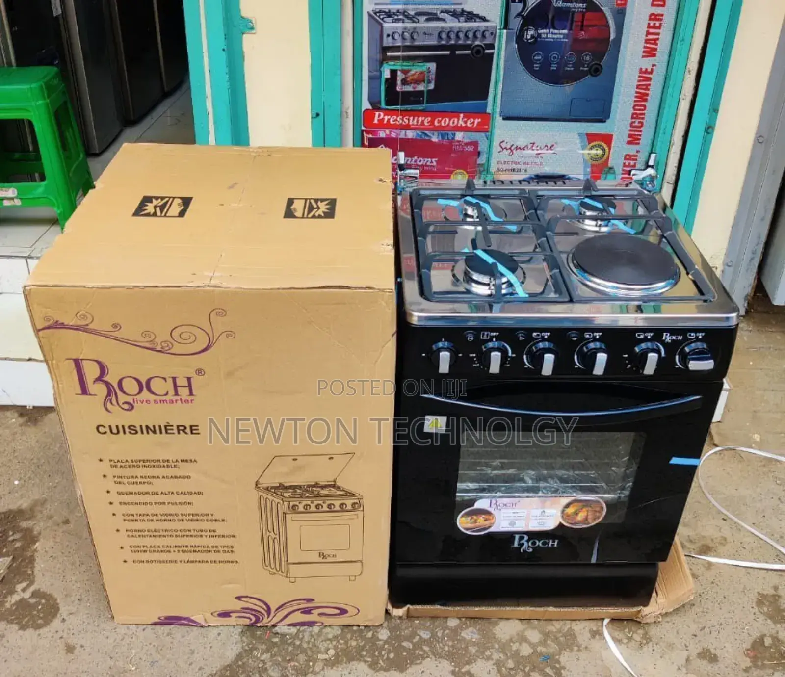 Roch Standing Cooker 60cmx60cm, 3gas+1electric