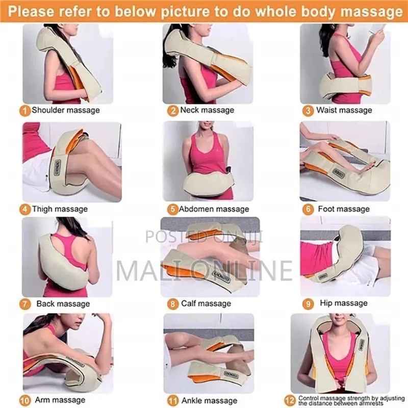 Deep Kneading Neck & Back Massager Full Body Shiatsu Pillow