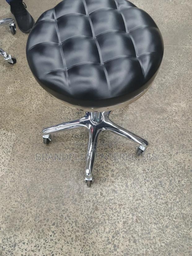 Black Adjustable Pedicure/Salon Stool - main view