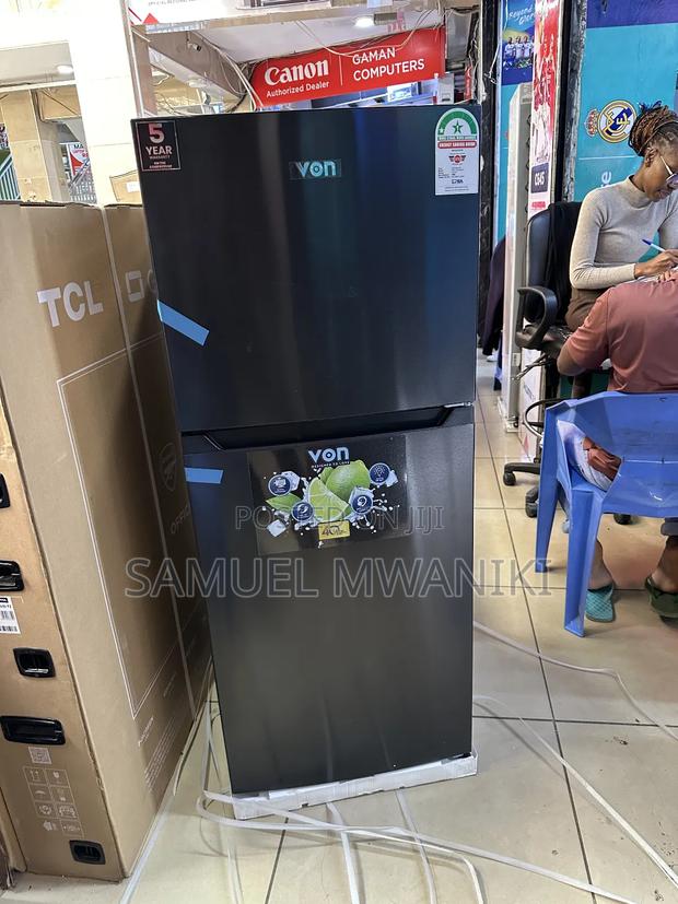 Von 182 Liters Fridge Double Door No Frost Dark Inox