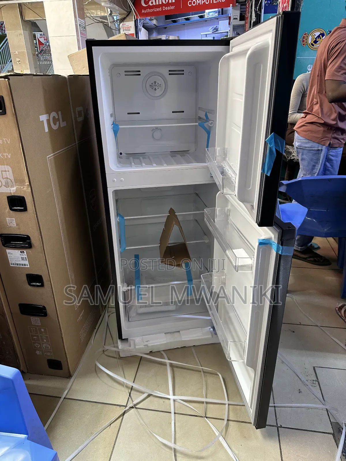 Von 182 Liters Fridge Double Door No Frost Dark Inox