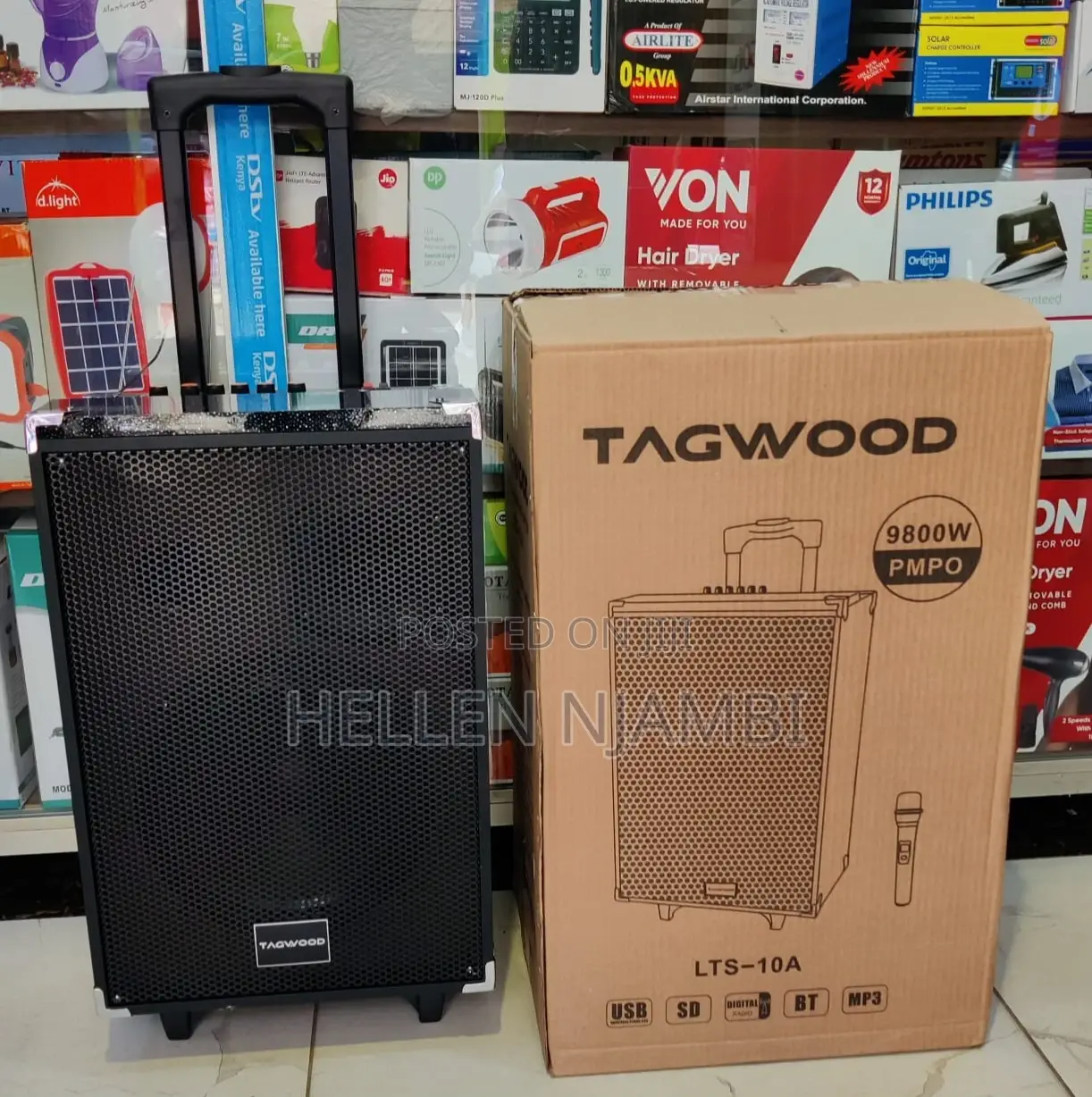 Tagwood Portable Trolley Speaker 10inches
