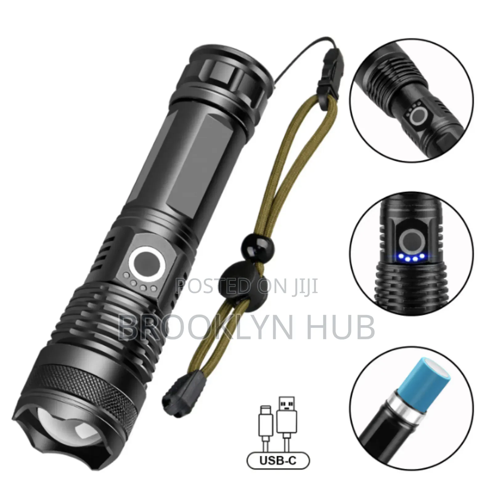 Bright Zooming Torch 2000 Lumens* Strong Security Torch