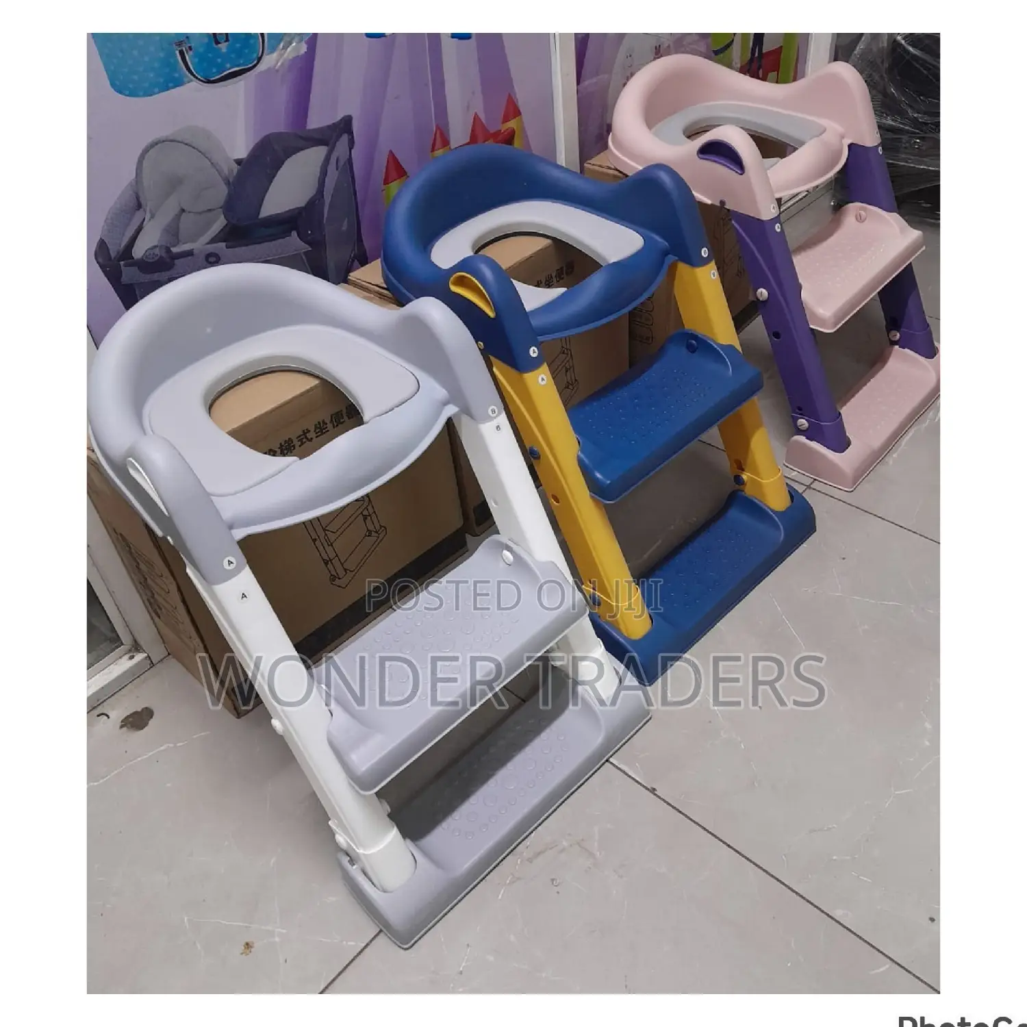 Baby Toilet Seat With Ladder Infant, Training Folding Seat.