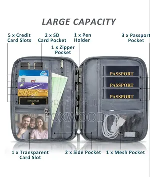 Family Wallet Passport Travel Document Case Organizer